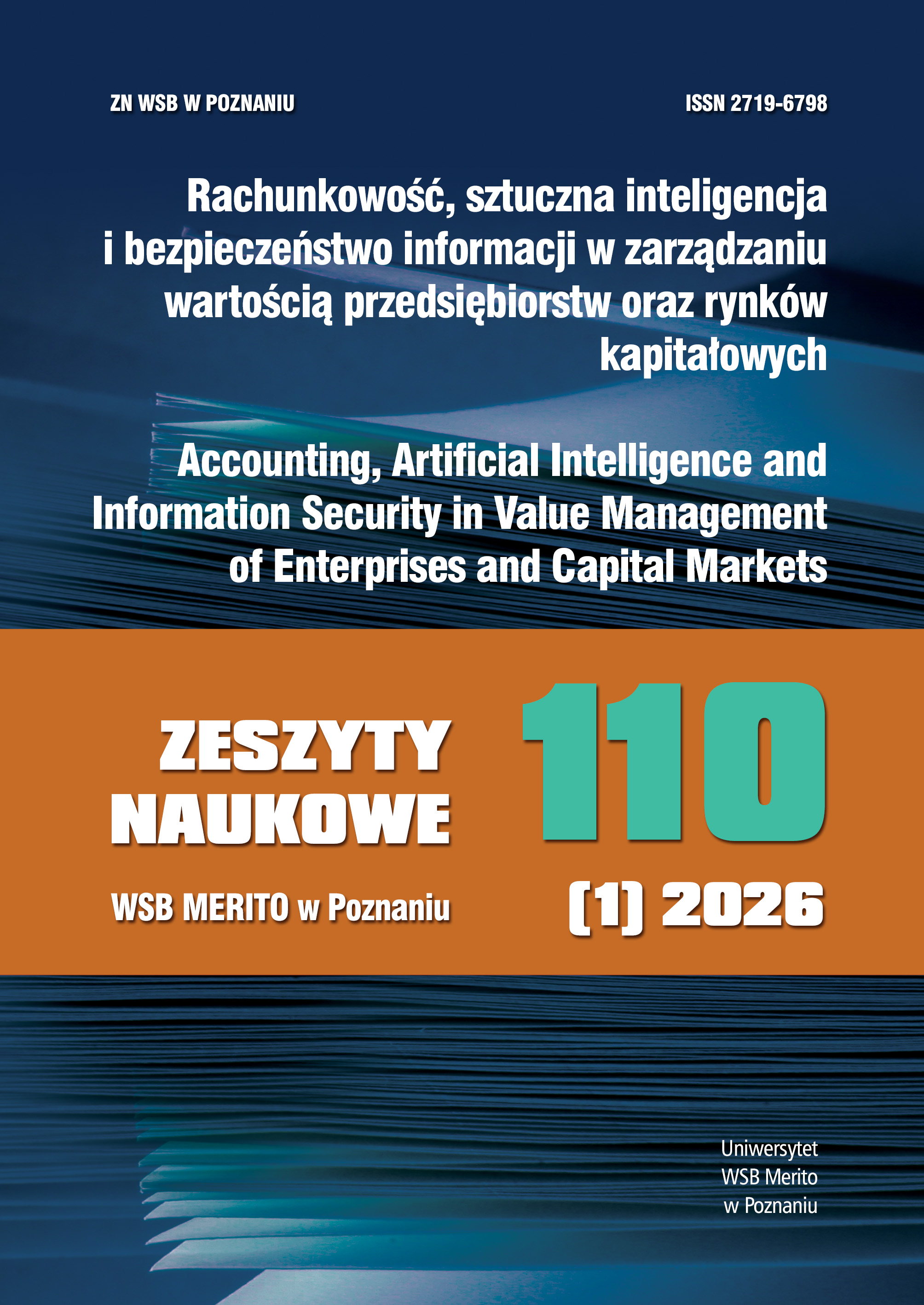 Okładka Zeszyty Naukowe Wyższej Szkoły Bankowej w Poznaniu